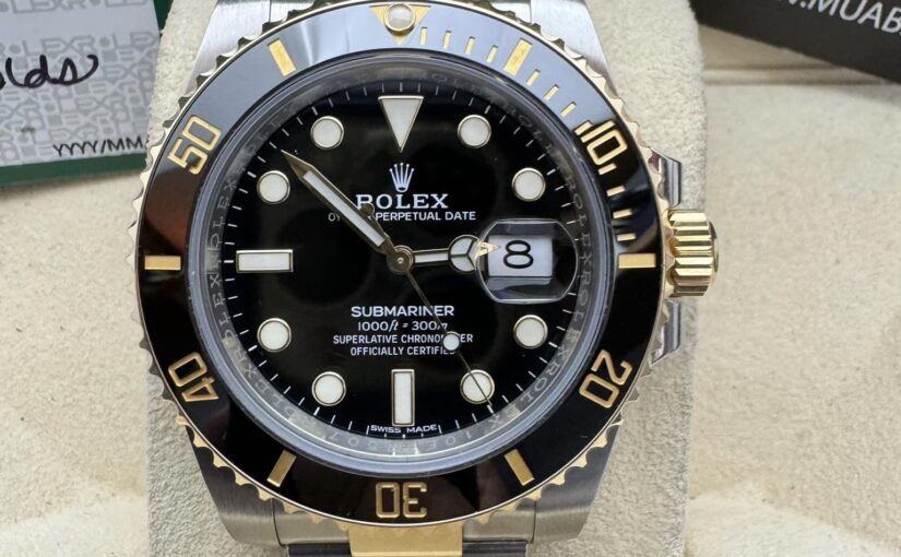 Đồng hồ rolex submariner 6 số 116613 – Đè mi vàng 18k yellow – size 40mm