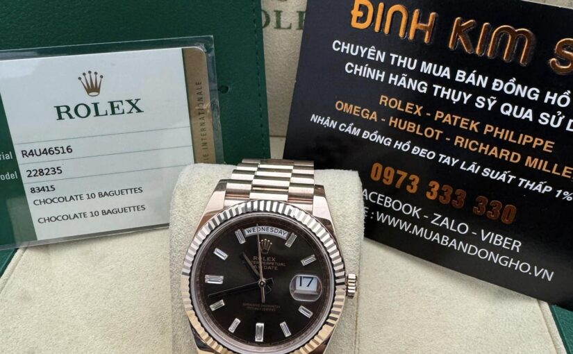 Đồng hồ Rolex day date 6 số 228235 – vàng hồng 18k rose gold – size 40mm