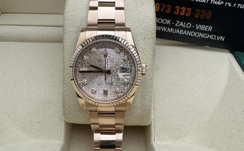 Đồng hồ rolex day date 2 lịch – vàng hồng 18k – size 36mm